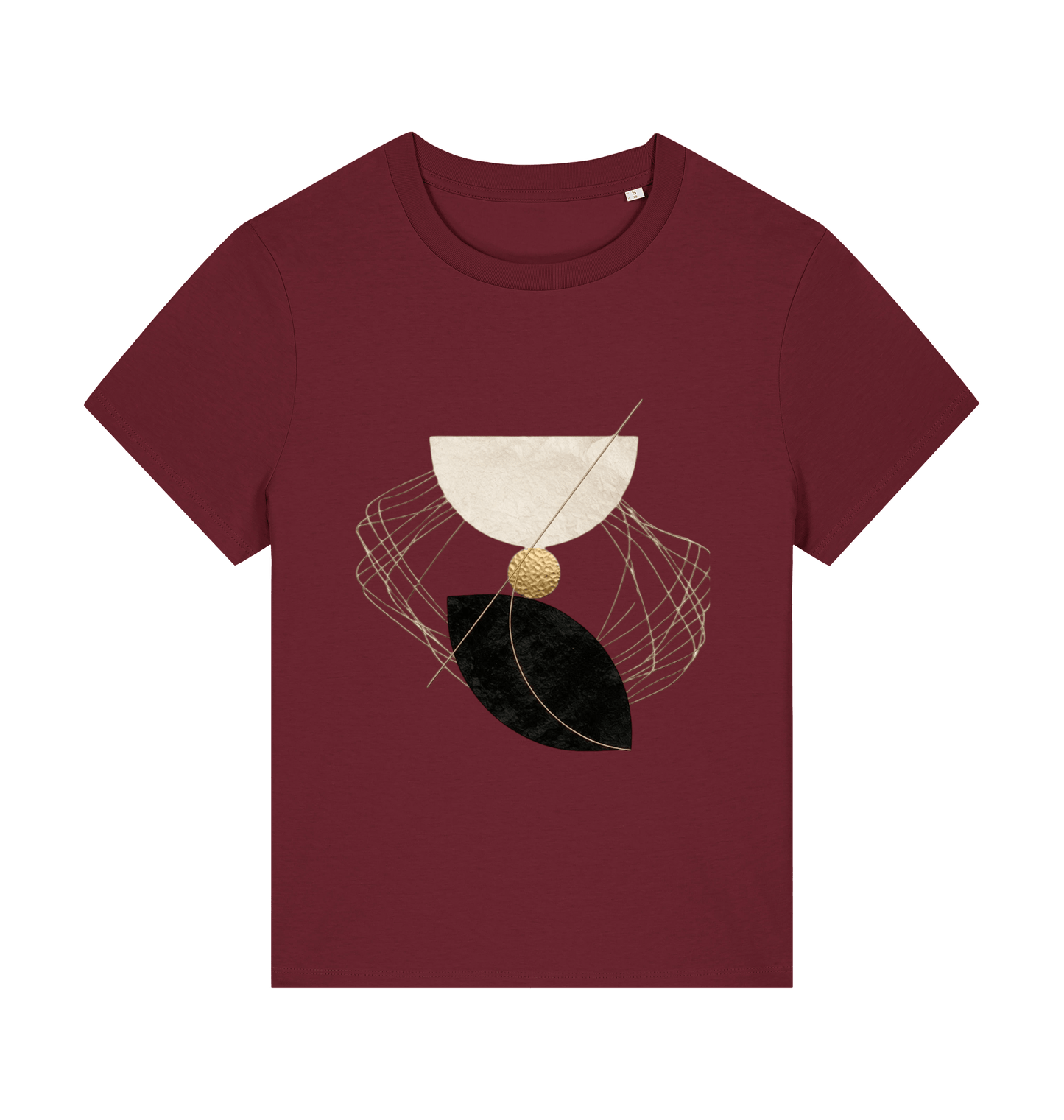 Burgundy Printed T-shirt Front