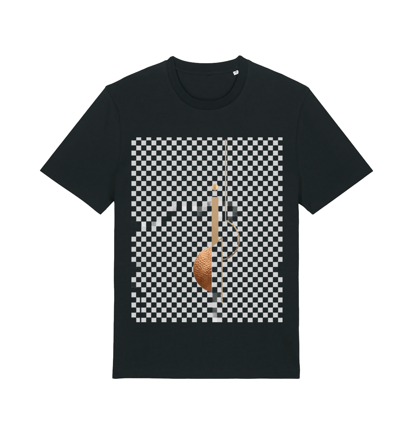 Black Printed T-shirt Front