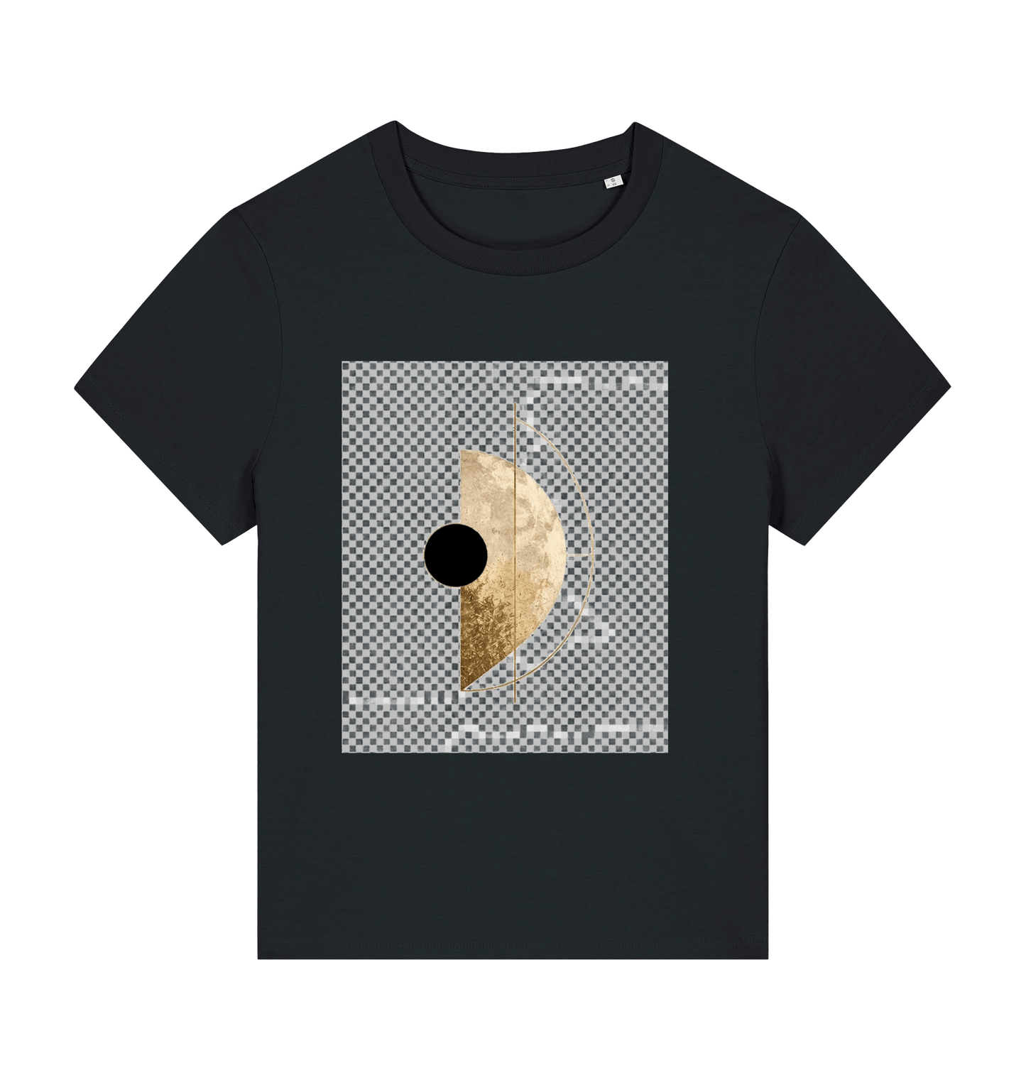 Black Printed T-shirt Front