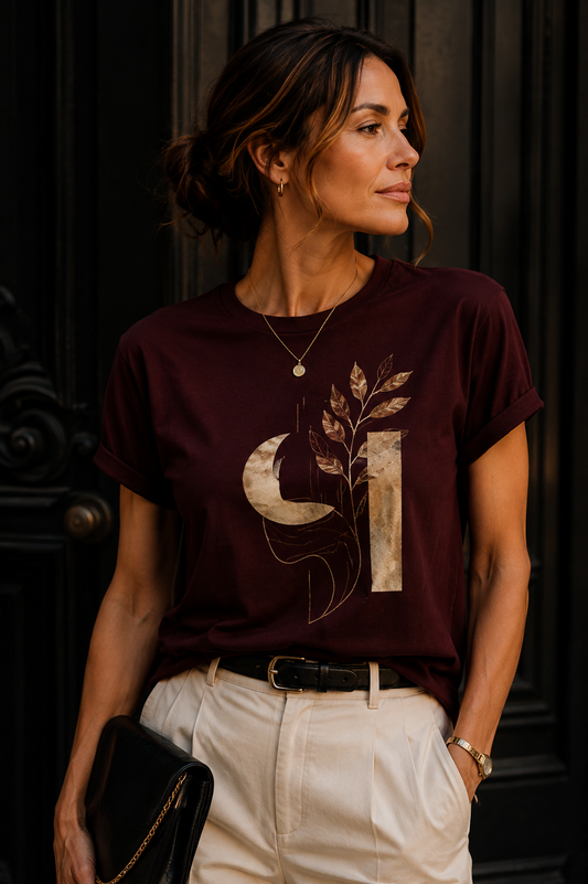 Crimson Moon & Flora | Graphic T-Shirt